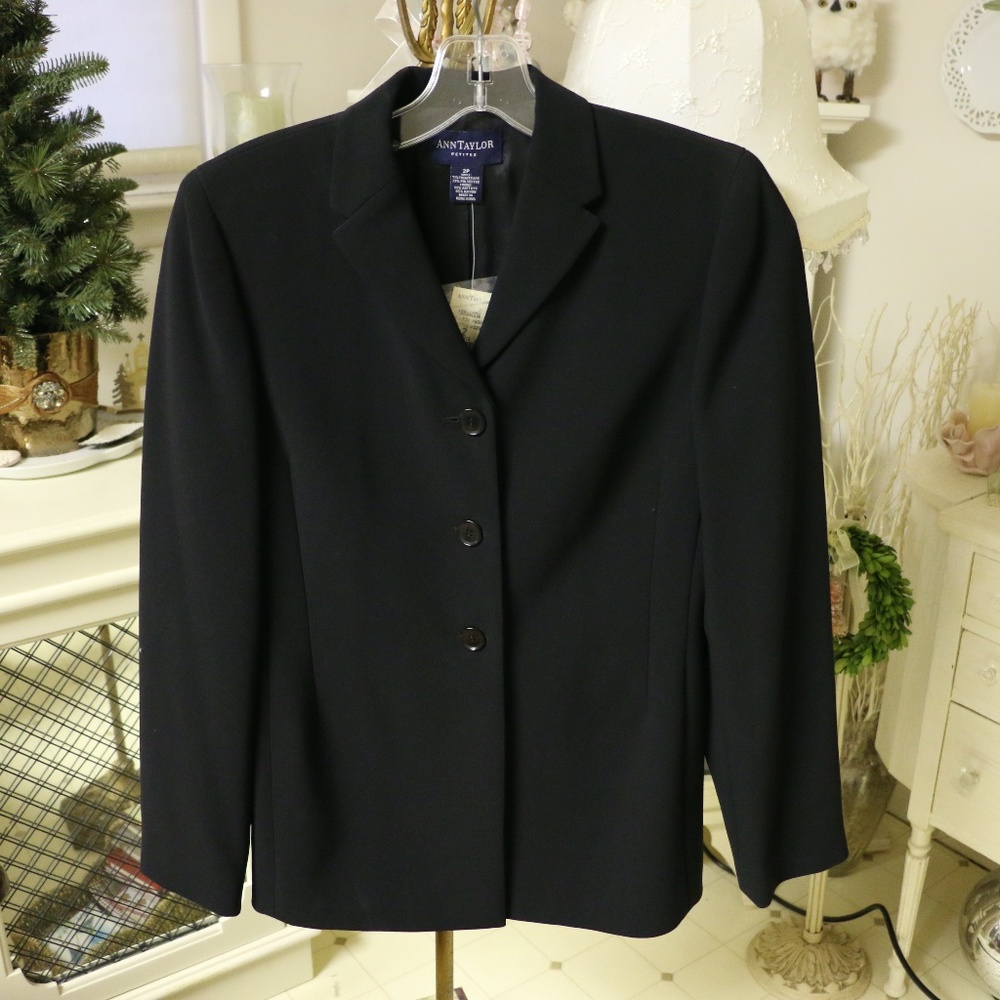 NEW Long Ann Taylor Black Blazer